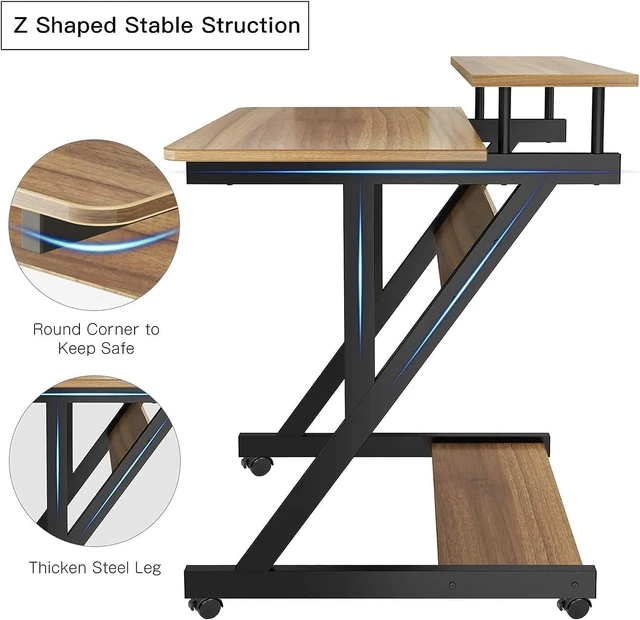 Dripex 27.5-Inch Compact Computer Desk, Walnut